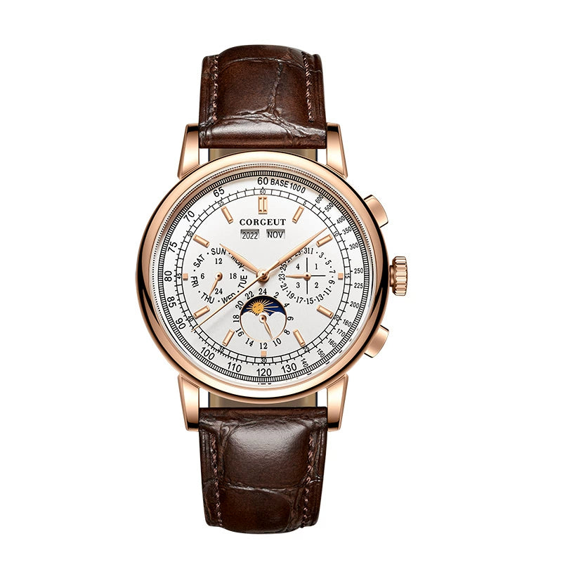 Leather automatic mechanical watch